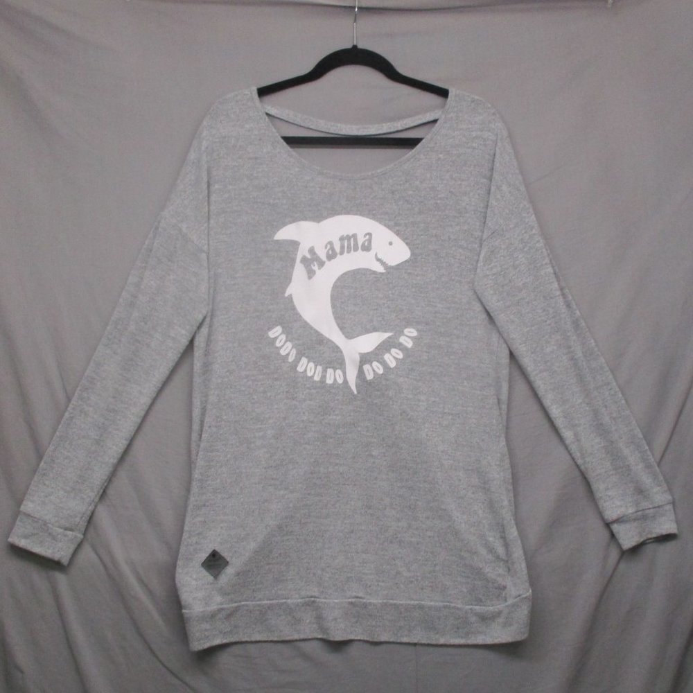 Simply Southern Long Sleeve Open Back‎ Fabric Twist Gray Women Size | L